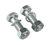 Pack of 2 M16 x 55mm Nuts And Bolts to fit Maypole Towball Towbar High Tensile Strength Steel & Shake-proof Washers Perfect For Secure Tow Ball Installation, Zinc Plated Hexagon Head Bolts for Towing
