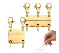 Pack of 2 Magnetic Clasps for Stacking Necklaces - Multiple Clasps for Stacking Chains for Men Women Bracelet