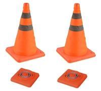 (Pack of 2) MantraRaj 18'' Inch Collapsible Multi-Purpose Pop up Traffic Safety Cones Road Parking Cones Foldable With Reflective Strips