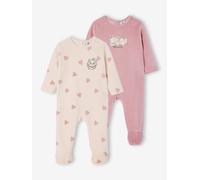 Pack of 2 Marie velvet sleepsuits soft lilac