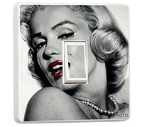Pack of 2 Marilyn Monroe Light Switch Sticker - Celebrities Vintage Decorative Vinyl Skin Cover for Single Switch, Self-Adhesive Wall Decal