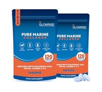 Pack of 2 - Marine Collagen Tablets Hydrolyzed Supplements for Women and Men 1400mg Vitamin C and Vitamin E 2 Months Supply per Bag - Glowrise