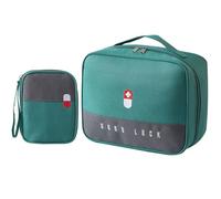 Pack of 2 Medicine Bag, Large Capacity Waterproof Emergency Bag, Empty First Aid Bag, Medicine Storage Bag, Portable Medicine Bag for Home, Office, Travel, Green, 25x20x14 cm