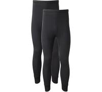 Pack of 2 Men’s Thermal Trousers Long Johns - Warm Winter Baselayer Underwear with 0.45 TOG Rating - Soft Cotton Blend, High Rise, Machine Washable, (XXL, Black)