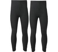 Pack of 2 Men's Thermal Trousers Long Johns - Warm Underwear Baselayer, Hot Baselayer for Running Workout 0.45 Tog Breathable Soft Adults Quick Dry Leggings (Black, Large)