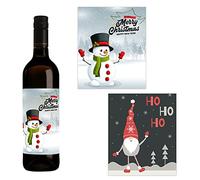 Pack of 2 Merry Christmas Wine Bottle Vinyl Labels(120 x 100 mm) Packwith® #S9076