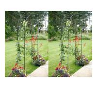 (Pack of 2) Metal Garden Arbor Arch Steel Frame Arch for Backyard Patio Lawn Wedding Decorations