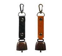 Pack of 2 Metal Vintage Mini Cowbell Bells Decorations Key Ring with Bell Versatile Compact and Portable Cowbell Drum for Outdoor Hiking, Backpack Pendant, Animal Neck