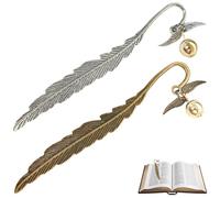 Pack of 2 Metal Wings Pattern Bookmark for Books, Elegant Book Bookmark with Fine Engraving, Decorative Design for Reading and Study, Stylish Choice for Bookmarks Men in Everyday Life