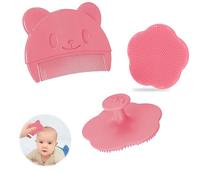 Pack of 2 Milk Scab Combs Blue Milk Scab Baby Remove Brush Scab Comb Baby Plastic Baby Comb Milk Scab Silicone Scab Massage Brush Baby Hair Comb for Baby Suitable for Newborn Baby (Pink)
