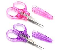 Pack of 2 Mini Craft Scissors - Small Precision Sewing Scissors with Protective Cover for Paper Fabric Crafts