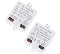 Pack of 2 Mini LED Transformers 12 V/DC 10 W, Transformer 100-240 V to DC Constant Voltage Driver Power Supply for LED Lights and Stripes, Small and Flat No Minimum Load Requirements