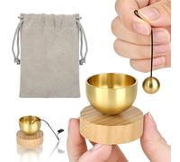 Pack of 2 Mini Singing Bowls, Tibetan Singing Bowl with Bell, Meditation Singing Bowl with Storage Bag for Yoga, Meditation and Relaxation, Mindfulness, Stress Relief