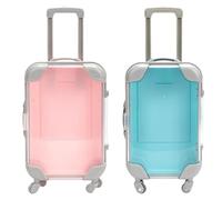 Pack of 2 Mini Suitcases, Miniature Suitcase Decoration with Telescopic Handle, Travel Suitcase Gift Box, Travel Voucher, Toy Case for Money Gift, Travel, Keys, Jewellery, Cash, 12.5 x 7.5 x 3.5 cm