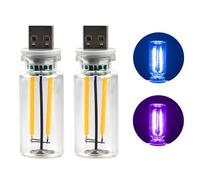 Pack of 2 Mini USB LED Light for Car Atmosphere, Interior Lighting for Laptop, Keyboard, Home Decor, Reading, Sleeping, Camping