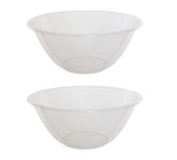 Pack of 2 Mixing Bowl 25cm - 4L Plastic Salad Fruit Bowl Easy to Clean and Hardwearing Ideal for Baking and Cooking
