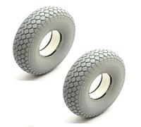 Pack Of 2 Mobility Scooter 330x100 Solid Tyres 5 Inch Grey Puncture Proof Diamond Tread 4 Ply Rubber