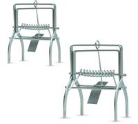 (Pack of 2) Mole Vole Claw Scissor Traps Heavy Duty Professional Quick Traps Kill Fast Metal