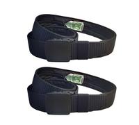 Pack of 2 Money Belt with Secret Compartment, Nylon Waist Belt, Money Hiding, Suitable for Travel, Business, Jogging, Anti-Theft for Men and Women (Black)