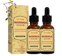 Pack of 2 Moringa Oil, Natural Moringa Oil, Cold-Pressed Moisturising Moringa Oil, Reduces Wrinkles, Nourishes the Hair, Suitable for Face and Hair
