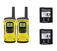 Pack of 2 Motorola T92 with High Capacity Batteries Pack of 2 walkie talkies for unlicensed use: ultra IP67 rated and floatable - 2 powerful batteries