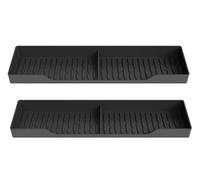 Pack of 2 Multi-Purpose Silicone Stove Mat 38 * 9cm Silicone Pack Multi-Purpose Suitable for Kitchen and Home Easy to Clean Made from Heat Damage, Spills (Black（2）)