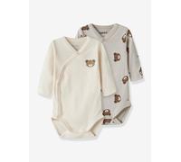 Pack of 2 NAME IT baby bear wrap bodysuits sandy beige