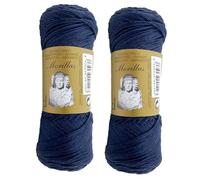 ② Pack of 2 Ne 12/2 Zepelins Navy 36 100% Egyptian Mercerized Pearl Cotton for Crochet or Knitted Crochet Work with an Elegant Finish