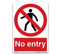 Pack of 2 No entry Sign - A5 210x148mm Self-adhesive Vinyl Sticker - Prohibition Safety Information