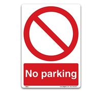 Pack of 2 No parking Sign - A5 Self-adhesive Vinyl Sticker - Prohibition Safety Information - Access Restriction Signage