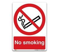 Pack of 2 No Smoking Sign - A5 Self-Adhesive Vinyl - Prohibition Smoking Safety - Clear Visual Reminder - Wide Range of Sizes - Compliance with EU and UK Regulations