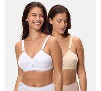 Pack of 2 Non-Underwired Bras in Cross Your Heart beige/white