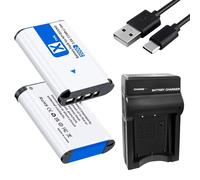 Pack of 2 NP-BX1 2000 mAh Battery and Charger for Sony NP-BX1 and ZV-1, Cyber-Shot DSC-RX100, DSC-RX100 II/III/M4/M5/M6/M7//////VA, DSC-RX100M II, HDR-CX405