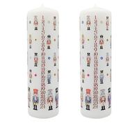 Pack of 2 Nutcracker Soldier Christmas Advent Candles | Traditional Christmas Advent Calendar Candles with Numbers - 20cm