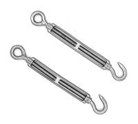 Pack of 2 NUZAMAS M14 Hook & Eye, C to O Fits Turnbuckle, 304 Stainless Steel, Hardware Kit for Wire Rope Tension Heavy Duty, for Sun Shade, Tent Awning Installation, Anti-Rust