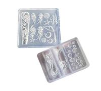 Pack of 2 Oceanics Themed Silicone with Detailed Sea Creature Carvings for Nails Decoration Oceanics Life Easy Nails Art