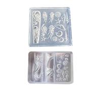 Pack of 2 Oceanics Themed Silicone with Detailed Sea Creature Carvings for Nails Decoration Oceanics Theme Nails Art