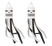 Pack of 2 outdoor Halloween wind direction bags, waterproof apparition design, fabric for yard and porch decoration, adding eerie touch to outdoor spaces (07)