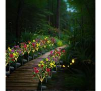 Pack of 2 Outdoor Landscape Solar Azalea Atmospheric LED Lights Obasyhig Yellow One Size