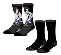 Pack of 2 Pairs of Boys Naruto Cotton Socks, Sasuke, 31-34 cm