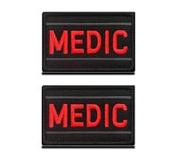 Pack of 2 PCS Medic Medical First Aid Tactical Embroidery Hook and Loop Military Armband Emblem Applique Patch for IFAK Rip Away Pouch, EMT, EMS, Trauma, Medical, Paramedic, Tactical(Medic)