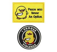 Pack of 2 Peace Was Never An Option Patches Funny Tactical Badges Embroidered, Emblem Hook and Loop Patch Appliques DIY Accessories, Jackets, Uniform, Clothing, Hats, Jeans, Backpack