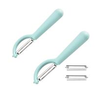 Pack of 2 Peeler Tupper with 2 Replacement Blades for Tupperware Peeler, Potato Peeler, Best Simple Stainless Steel Kitchen Helper, Handy Left-Handed Kitchen Asparagus Vegetables Hikeen Julienne for