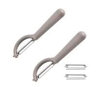 Pack of 2 Peeler Tupper with 2 Replacement Blades for Tupperware Peeler, Potato Peeler, Best Simple Stainless Steel Kitchen Helper, Handy Left-Handed Kitchen Asparagus Vegetables Hikeen Julienne for