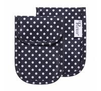 Pack of 2 Periea Car Key Security Pouch - Anti Theft RFID Signal Blocking Case - Faraday Pouches - Certified (Black with White Polka Dots)