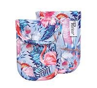 Pack of 2 Periea Car Key Security Pouch - Anti Theft RFID Signal Blocking Case - Faraday Pouches - Certified (Flamingo White)