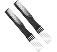 Pack of 2 Pick Combs for Women, Double Head Teasing Comb with Metal Tines Lift Comb Salon Teasing Back Comb Fine Tooth for Hairdressing Styling Salon Sectioning Highlighting