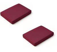 Pack of 2 Pilates Head Cushions - Memory Foam Yoga Pillow 2"/5cm for Balance Pad, Knee Support, Pilates Block, Yoga Cushion - Removable Organic Polyester Cover, Machine Washable 30×20×5cm (Burgundy)