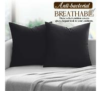 (Pack of 2, Plain Black Cushions) Velvet Cushion Covers Soft Luxury Embossed Stripe Quilted Cushions Pack of 1,2 & 4