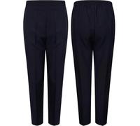 Pack of 2 Plain Formal Ladies Black Trousers for Work | Pull on Elasticated Waist Trousers for Women UK | Durable Multiple Sizes Trouser Ideal for Different Uses